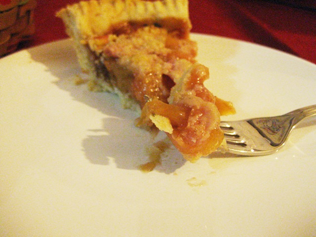 A slice of pie. Sorry for the poor lighting, it was late and there was only one piece of pie left. I didn't want to wait until morning when there would be no pie left.